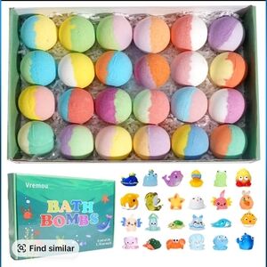 24 Bath Bombs with Toys Inside for Kids